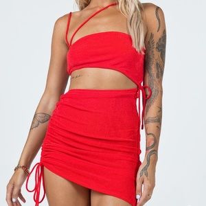 PRINCESS POLLY IMELDA MINI DRESS RED